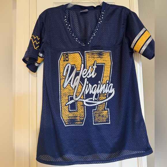 Knights Apparel Tops - Women’s fit Knights Apparel West Virginia Sports Jersey with Rinestone detail